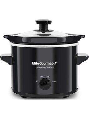 2 Quart Electric Round Slow Cooker - Adjustable Temp for Entrees, Sauces & Dips